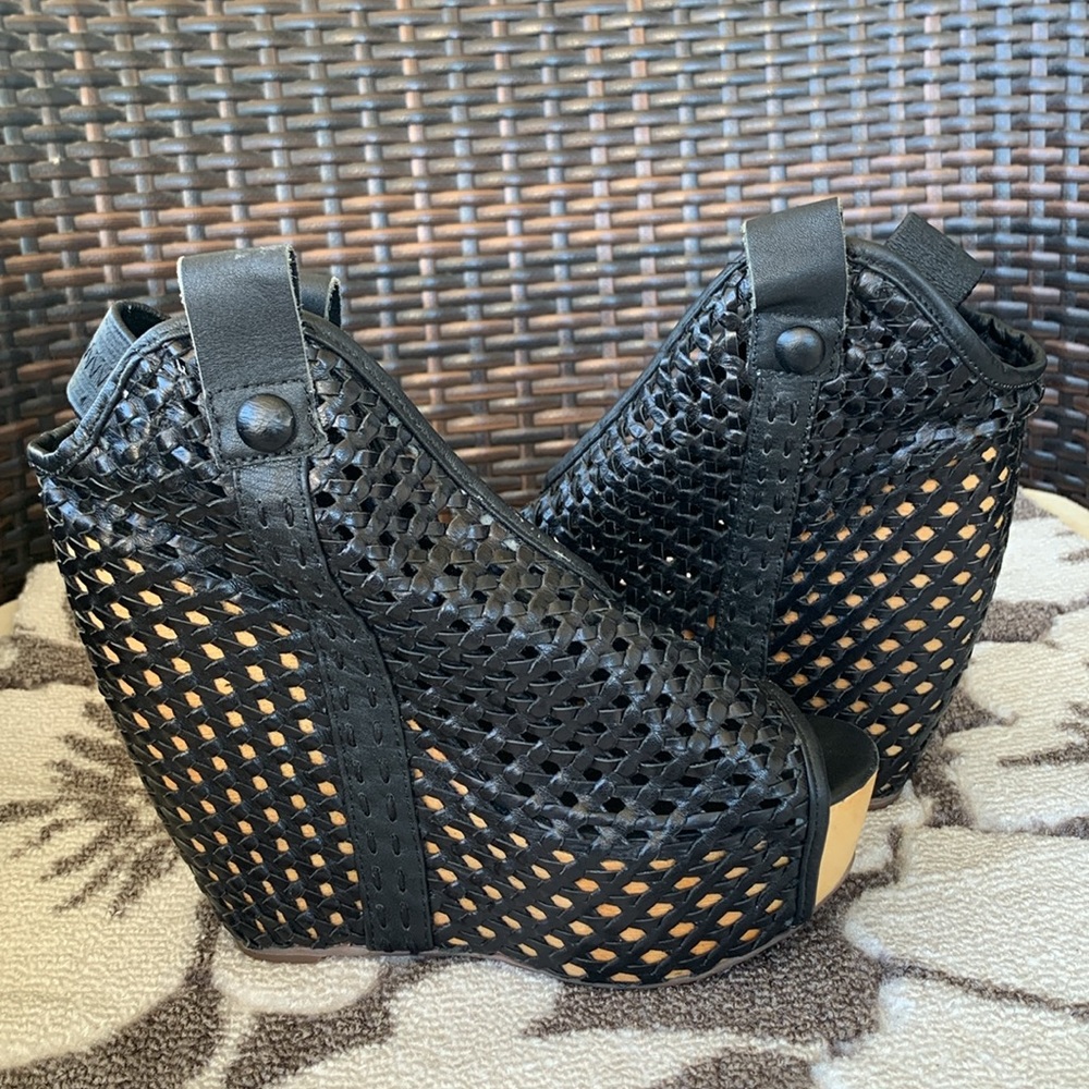 Jeffery Campbell Black Kelsey Women’s Wedge Heel - Picture 5 of 16
